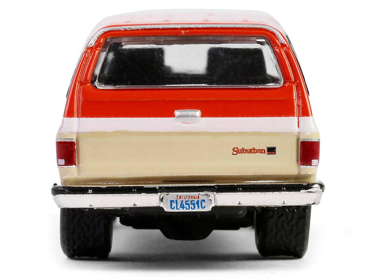 1988 GMC Suburban Sierra Classic C10 "Chevron" Orange and Beige with White Stripes "Chevron Special Edition" Series 1 1/64 Diecast Model Car by Greenlight Greenlight