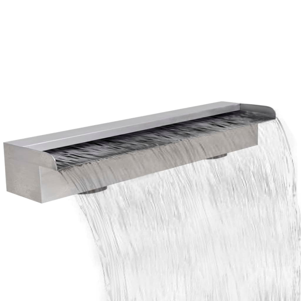 Rectangular Waterfall Pool Fountain Stainless Steel 23.6" W2B