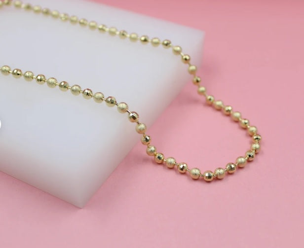 Gold Filled Shiny Textured Ball Chain (F264B)(I441) MIA Jewelry