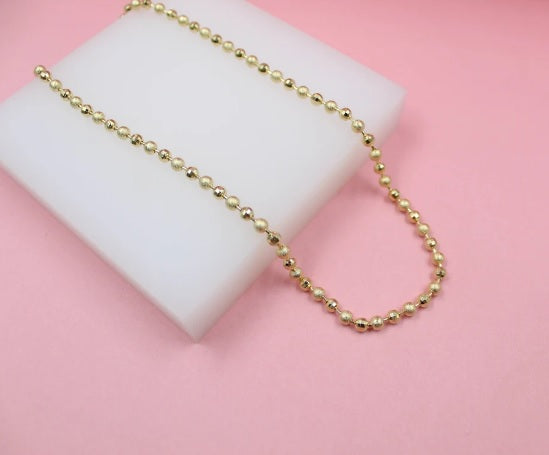 Gold Filled Shiny Textured Ball Chain (F264B)(I441) MIA Jewelry