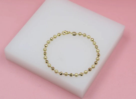Gold Filled Shiny Textured Ball Chain (F264B)(I441) MIA Jewelry