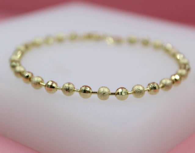 Gold Filled Shiny Textured Ball Chain (F264B)(I441) MIA Jewelry