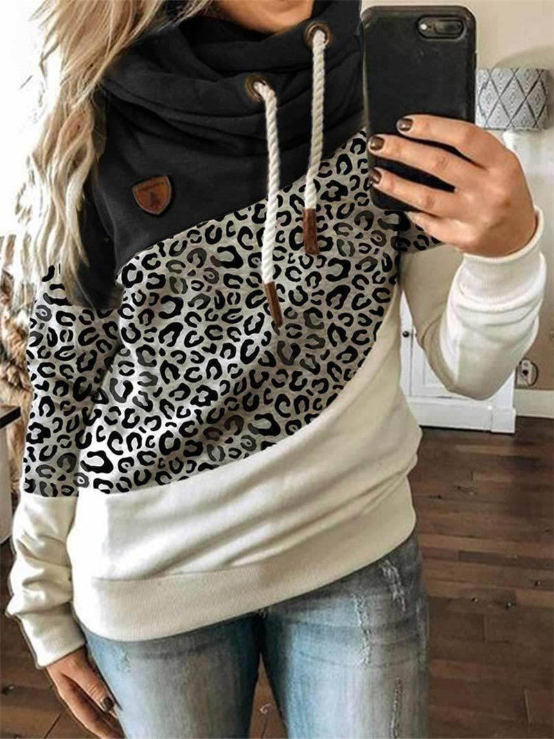 Printed stitching hooded fleece loose sweatshirt Best YouTube Store