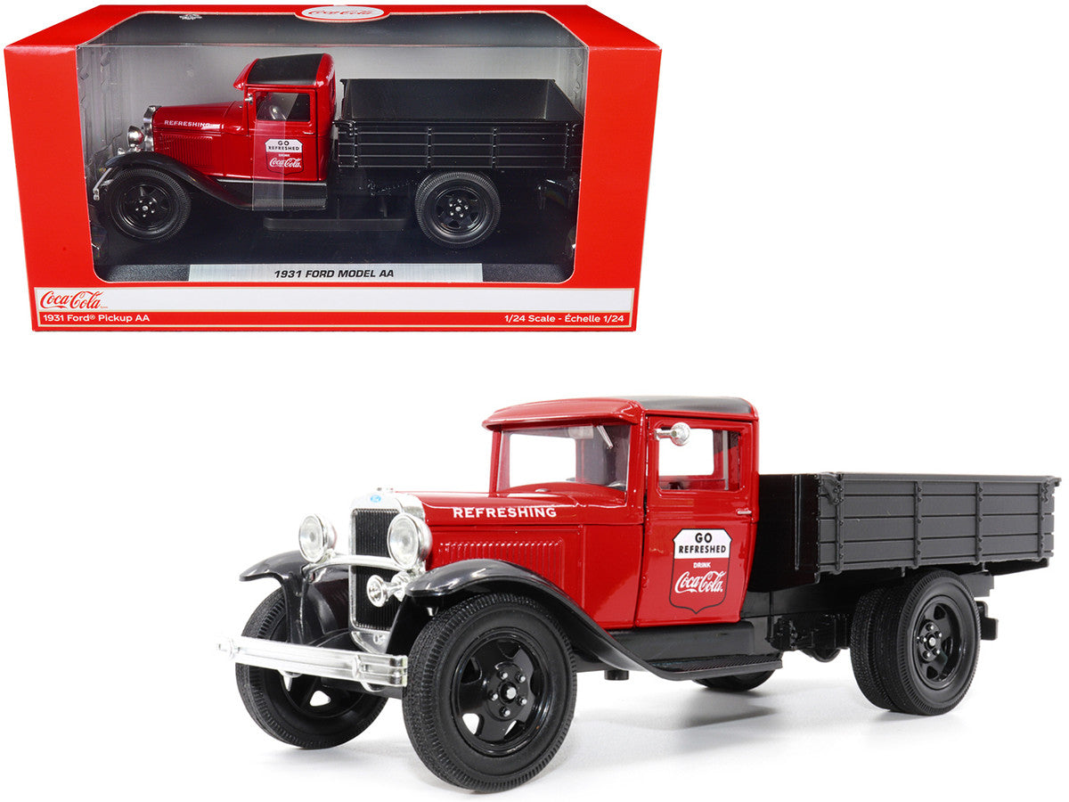 1931 Ford Model AA Pickup Truck Red and Black "Go Refreshed - Drink Coca-Cola" 1/24 Diecast Model Car by Motor City Classics Motorcity Classics