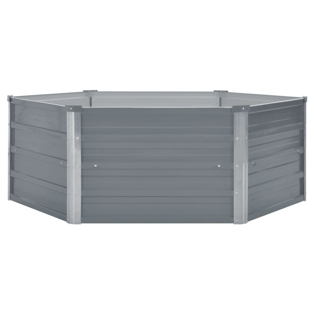 Raised Garden Bed 50.8"x50.8"x18.1" Galvanized Steel Gray W2B