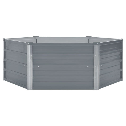 Raised Garden Bed 50.8"x50.8"x18.1" Galvanized Steel Gray W2B