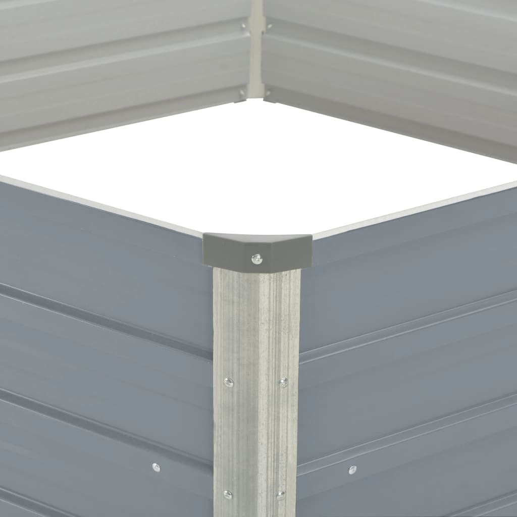 Raised Garden Bed 50.8"x50.8"x18.1" Galvanized Steel Gray W2B