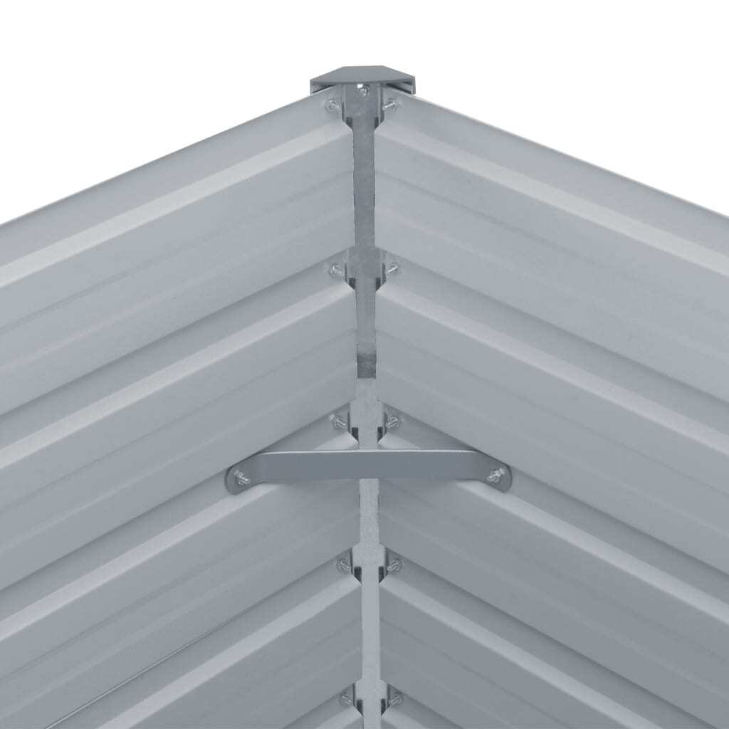 Raised Garden Bed 50.8"x50.8"x18.1" Galvanized Steel Gray W2B