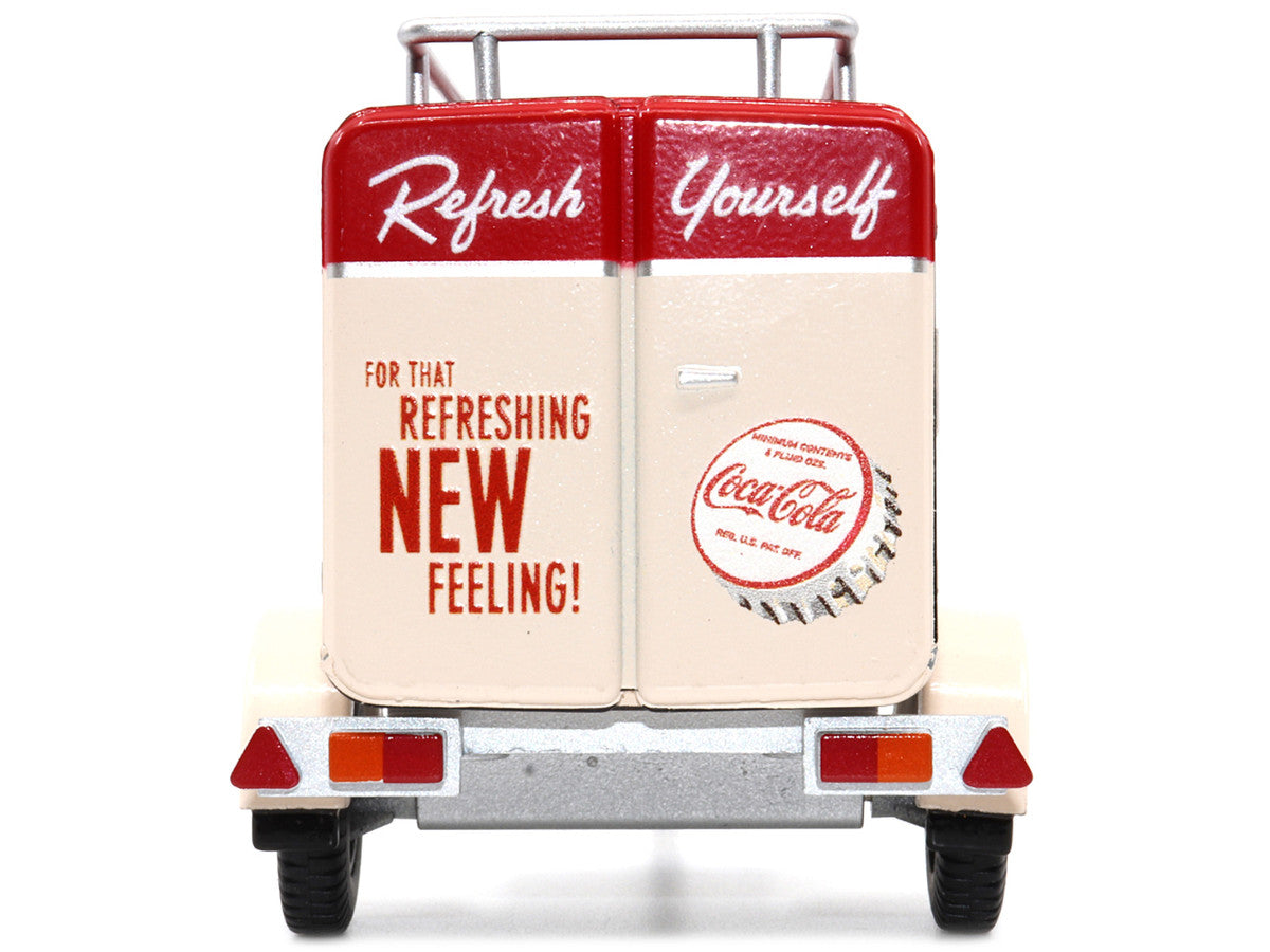 Travel Trailer Cream with Red Top "Pause and Refresh Yourself Drink Delicious Coca-Cola" 1/24 Diecast Model Car by Motor City Classics Motorcity Classics