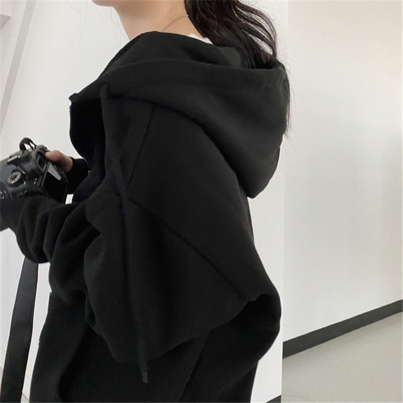 Loose Cardigan Jacket Thickened Plus Fleece Accent Plus