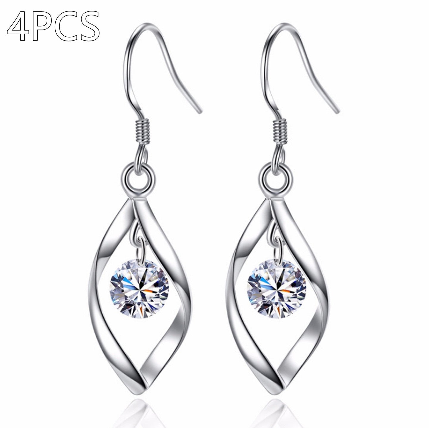 Zircon Reduction Silver Earrings LadyShow.Store