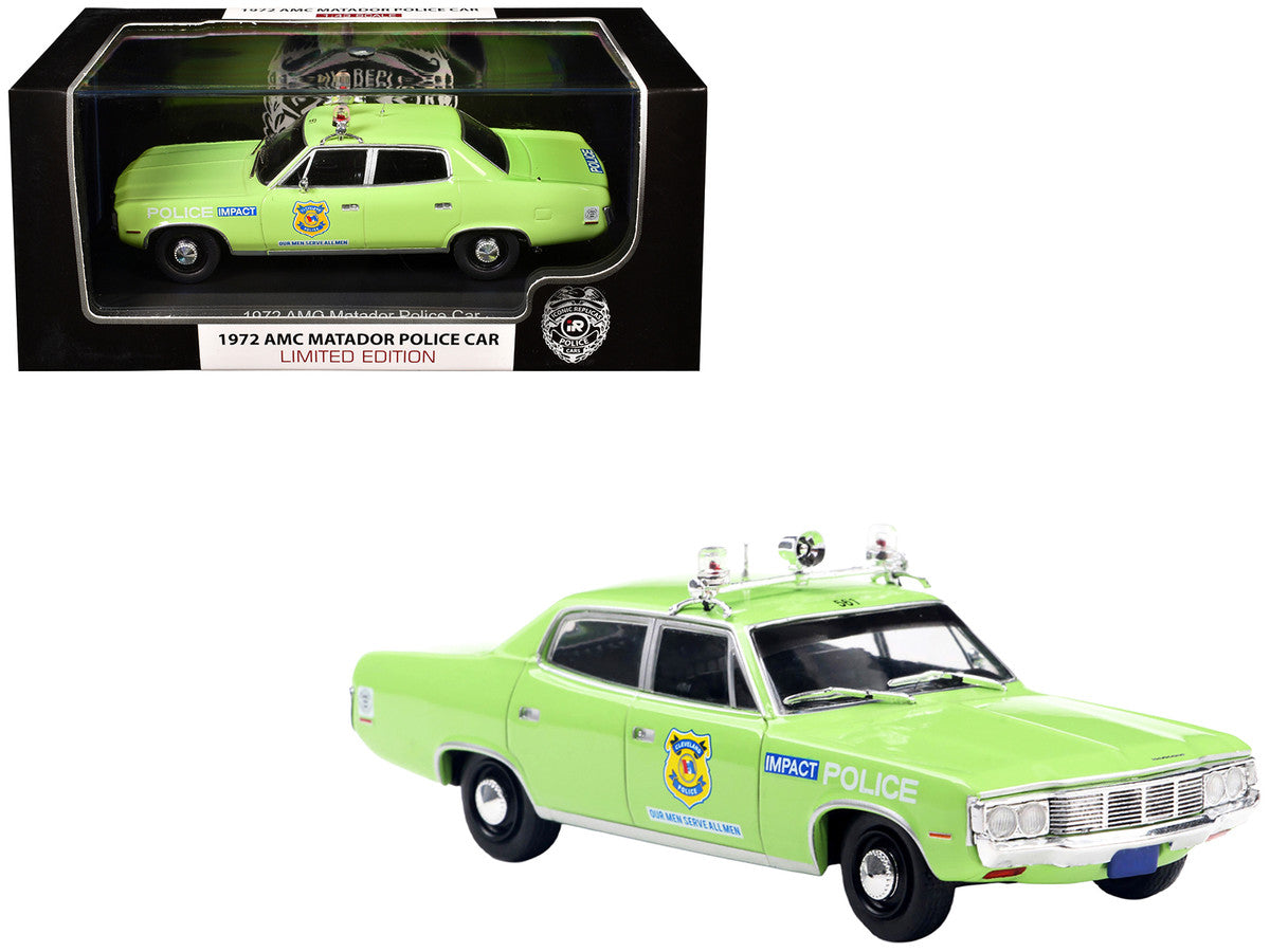 1972 AMC Matador Police Car "Cleveland Police Department" Light Green 1/43 Diecast Model by Iconic Replicas Iconic Replicas