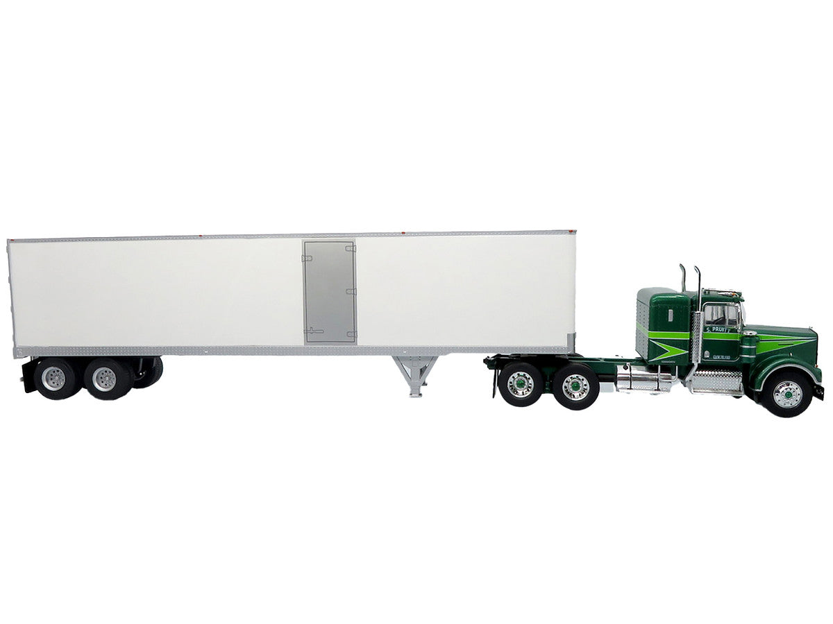 1976 Kenworth W900A Tractor with Dry Goods Trailer Green Metallic with Light Green Graphics "Vintage Heavy Haul Truck Collection" 1/43 Diecast Model by Iconic Replicas Iconic Replicas