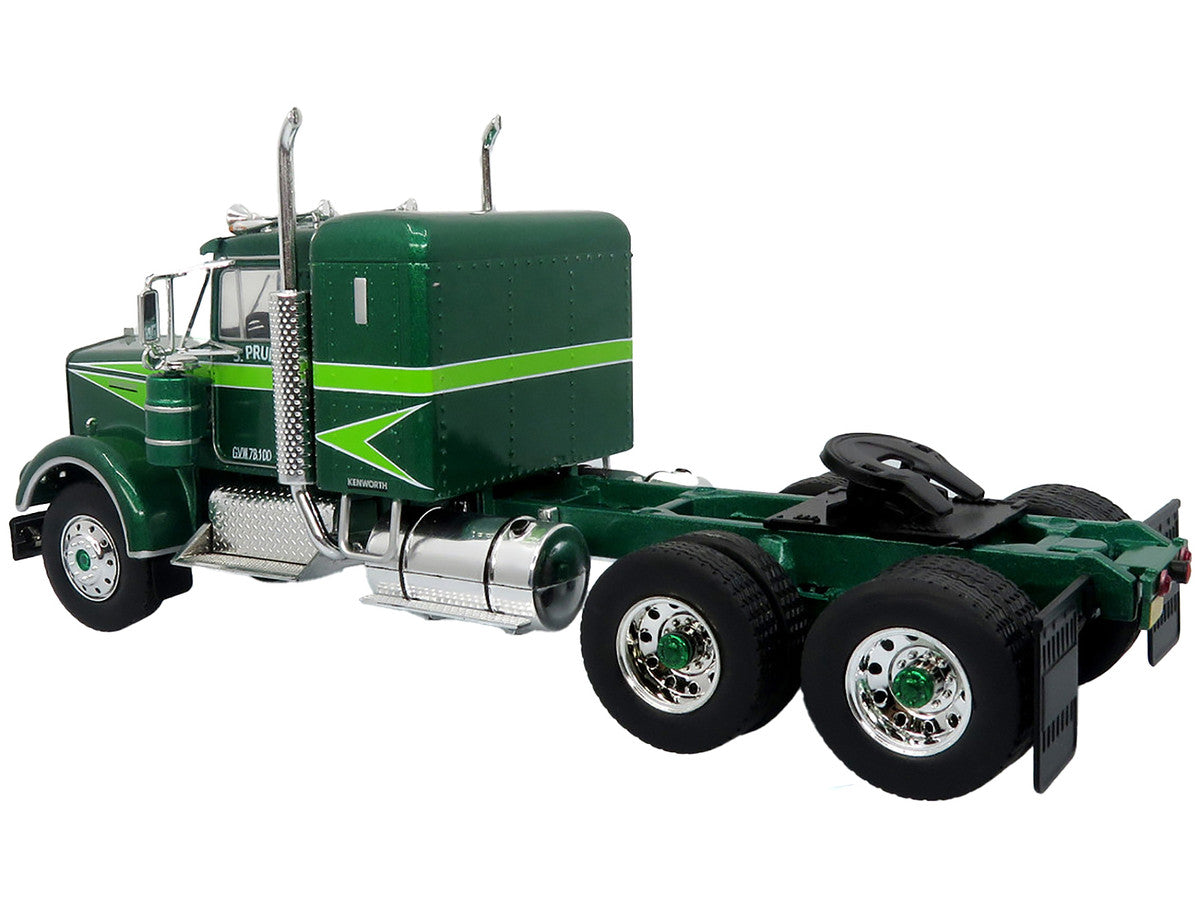 1976 Kenworth W900A Tractor with Dry Goods Trailer Green Metallic with Light Green Graphics "Vintage Heavy Haul Truck Collection" 1/43 Diecast Model by Iconic Replicas Iconic Replicas