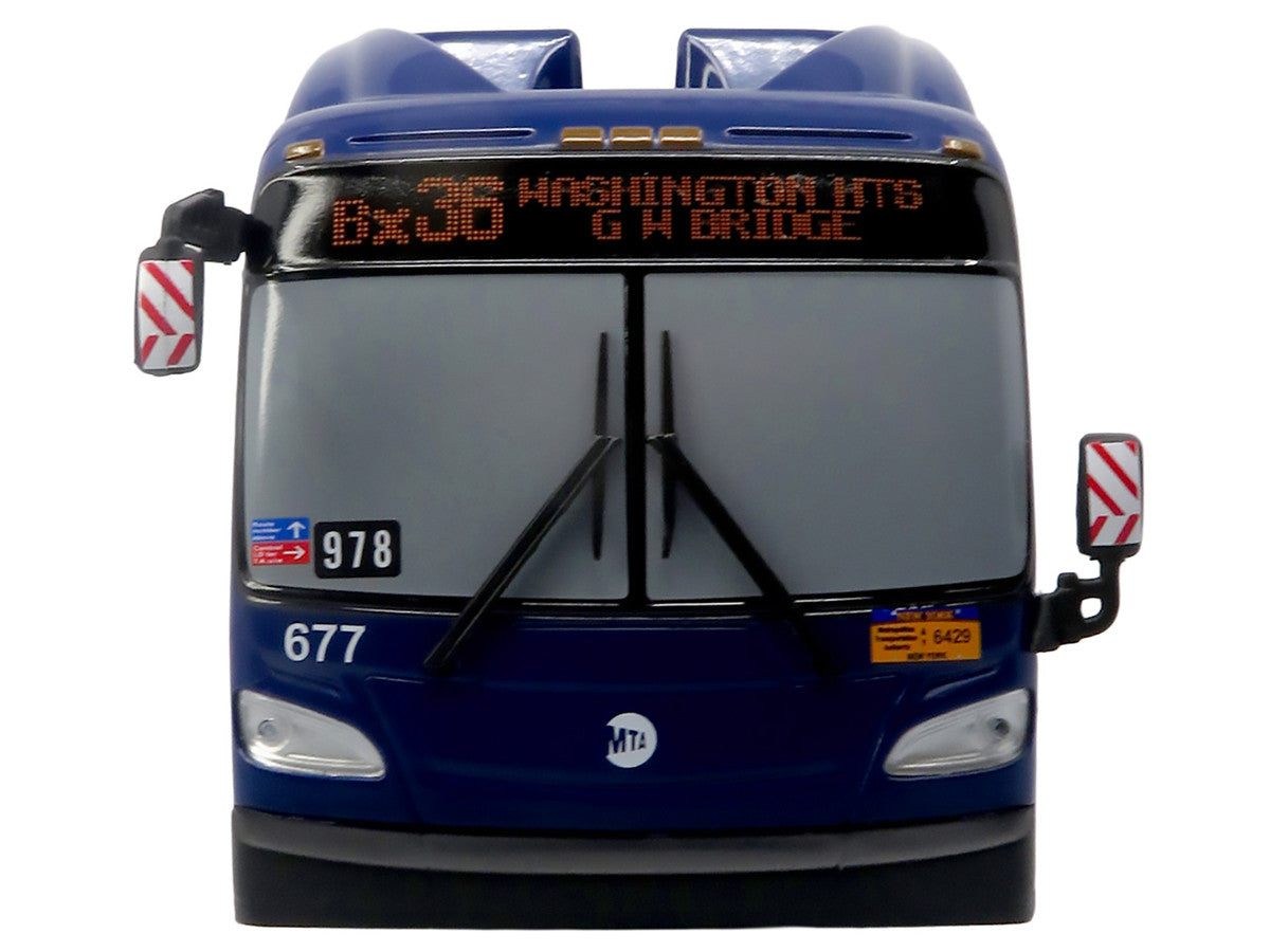 New Flyer Xcelsior Transit Bus Bank "MTA New York City" Blue with Graphics "The Bus & Motorcoach Collection" Limited Edition to 504 Pieces Worldwide 1/43 Model by Iconic Replicas-2