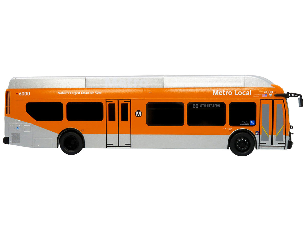 New Flyer Xcelsior Transit Bus "Los Angeles Metro" Orange and Silver "The Bus & Motorcoach Collection" Limited Edition to 504 Pieces Worldwide 1/43 Model by Iconic Replicas Iconic Replicas