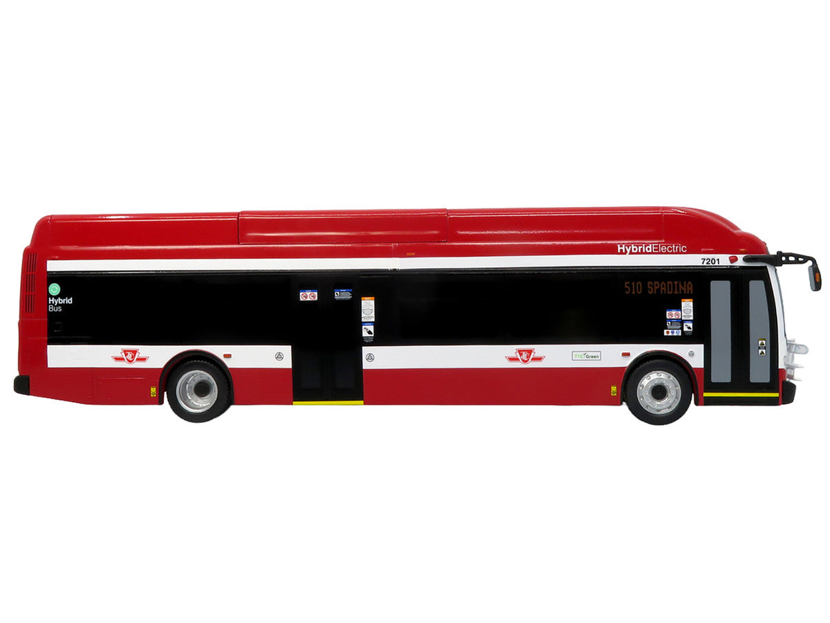 New Flyer Xcelsior Transit Bus Bank "TTC – Toronto Transit Commission" Red and White "The Bus & Motorcoach Collection" Limited Edition to 504 Pieces Worldwide 1/43 Model by Iconic Replicas-0