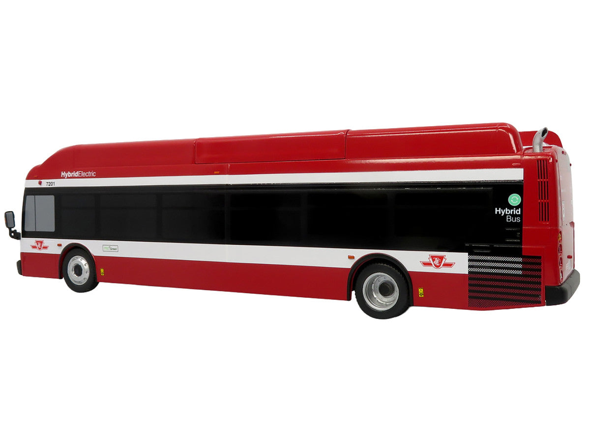 New Flyer Xcelsior Transit Bus Bank "TTC – Toronto Transit Commission" Red and White "The Bus & Motorcoach Collection" Limited Edition to 504 Pieces Worldwide 1/43 Model by Iconic Replicas-1