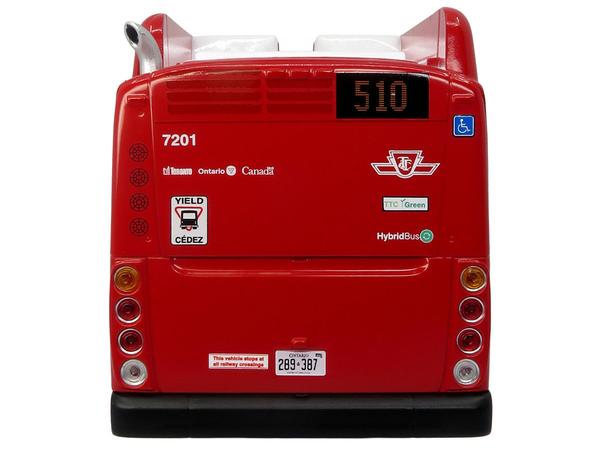 New Flyer Xcelsior Transit Bus Bank "TTC – Toronto Transit Commission" Red and White "The Bus & Motorcoach Collection" Limited Edition to 504 Pieces Worldwide 1/43 Model by Iconic Replicas-2