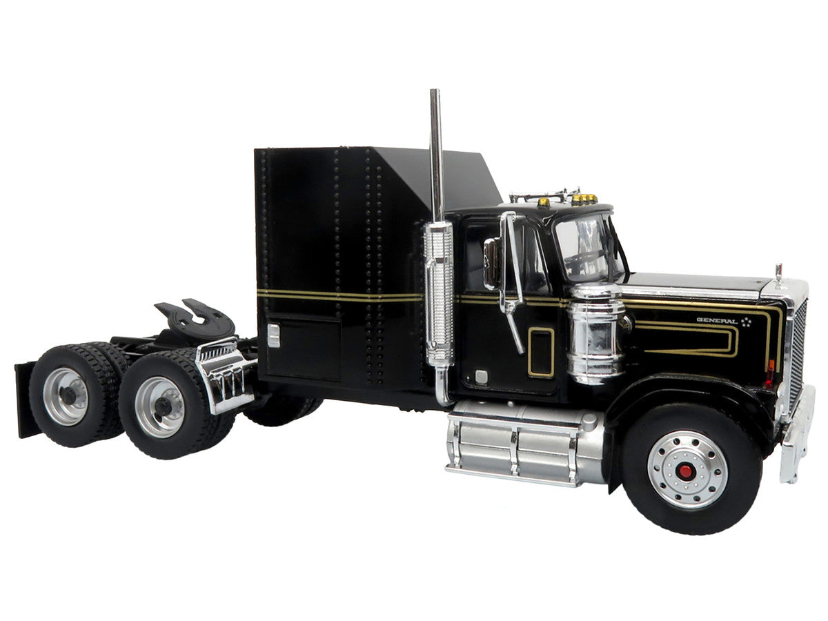 1980 GMC General Truck with Box Trailer Black with Gold Stripes and 1982 Pontiac Firebird Trans Am Black "Knight Set" "North American Vintage Truck Collection" Limited Edition to 252 pieces Worldwide 1/43 Diecast Model by Iconic Replicas-2
