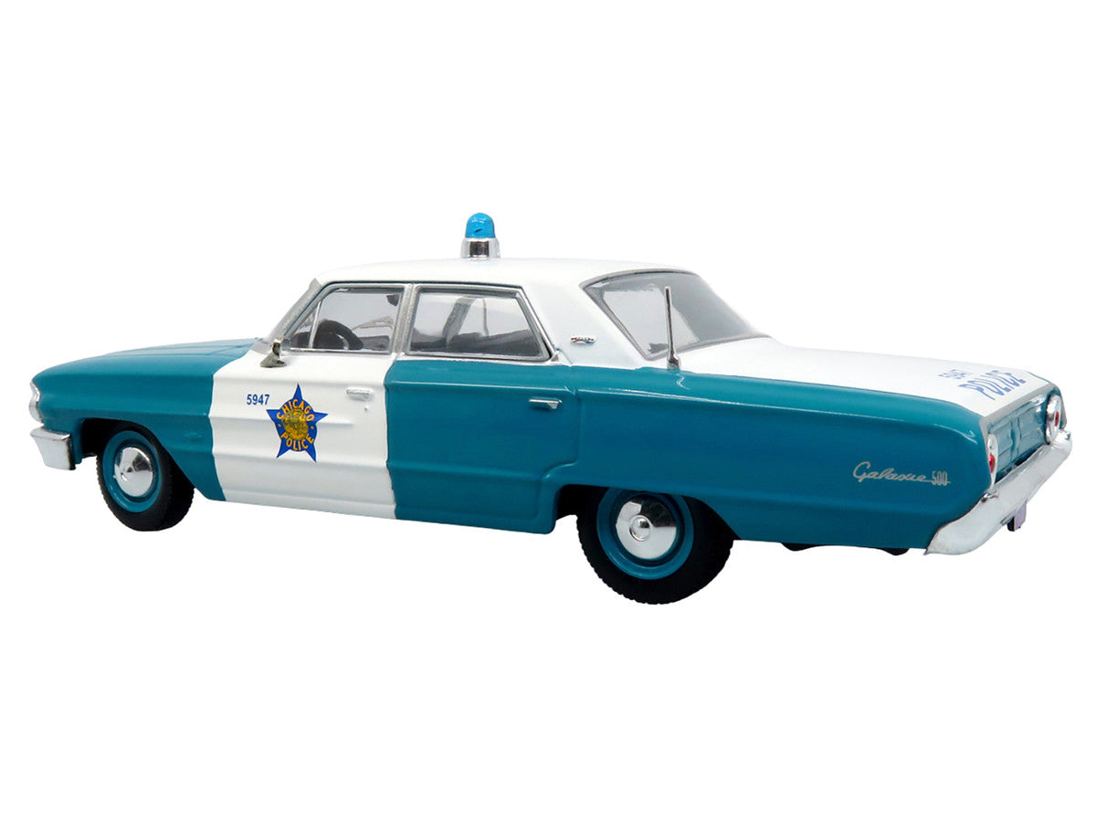1964 Ford Galaxie 500 Police Car "Chicago Police Department" Blue and White "Five0" Series Limited Edition to 504 pieces Worldwide 1/43 Diecast Model by Iconic Replicas Iconic Replicas