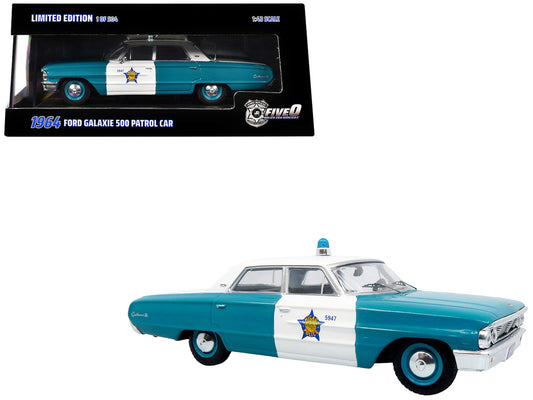 1964 Ford Galaxie 500 Police Car "Chicago Police Department" Blue and White "Five0" Series Limited Edition to 504 pieces Worldwide 1/43 Diecast Model by Iconic Replicas Iconic Replicas