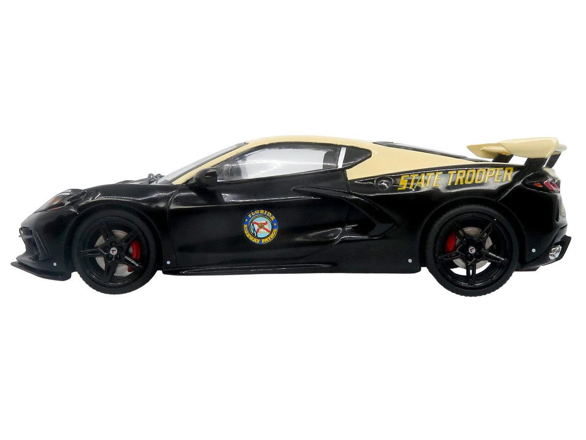 2023 Chevrolet Corvette C8 Stingray Police Interceptor "Florida Highway Patrol (FHP)" Black with Cream Top 1/43 Diecast Model by Iconic Replicas Iconic Replicas