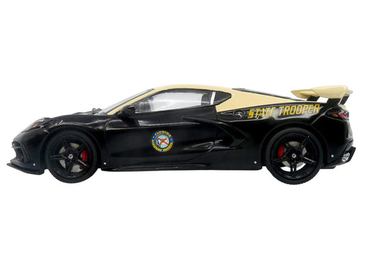 2023 Chevrolet Corvette C8 Stingray Police Interceptor "Florida Highway Patrol (FHP)" Black with Cream Top 1/43 Diecast Model by Iconic Replicas Iconic Replicas