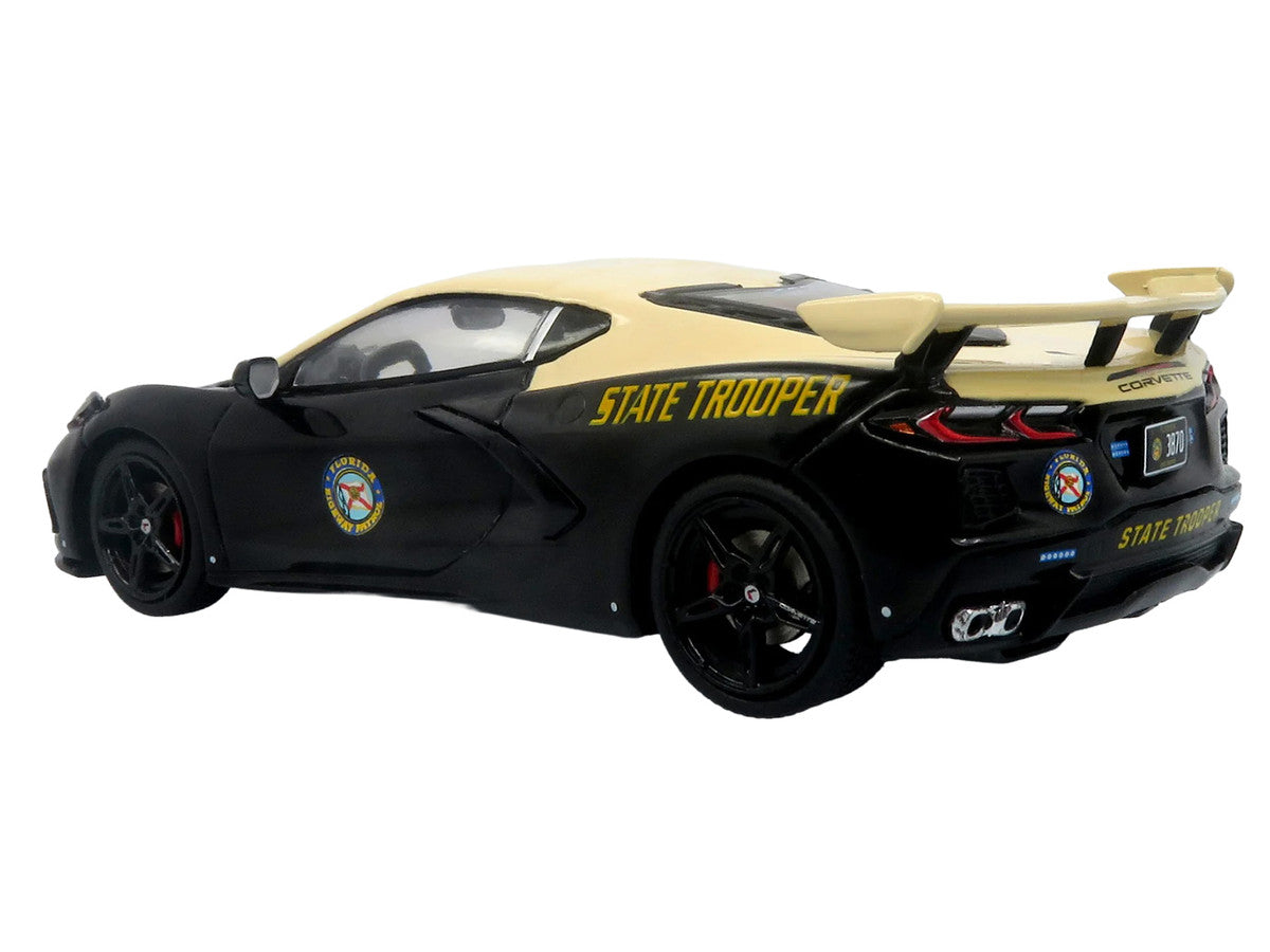 2023 Chevrolet Corvette C8 Stingray Police Interceptor "Florida Highway Patrol (FHP)" Black with Cream Top 1/43 Diecast Model by Iconic Replicas Iconic Replicas