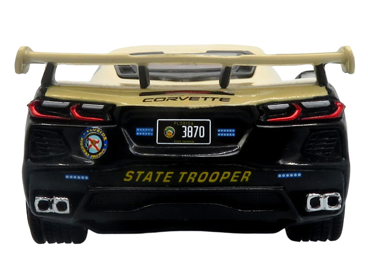 2023 Chevrolet Corvette C8 Stingray Police Interceptor "Florida Highway Patrol (FHP)" Black with Cream Top 1/43 Diecast Model by Iconic Replicas Iconic Replicas