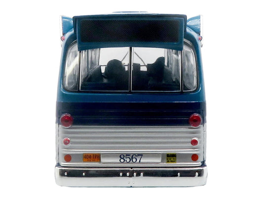 1963 GM TDH-5303 Transit Bus "MTA New York City Surface Transit" Blue Two-Tone with Graphics "The Bus & Motorcoach Collection" Limited Edition to 504 pieces Worldwide  1/43 Plastic Model by Iconic Replicas Iconic Replicas