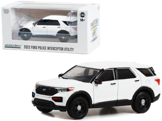 2022 Ford Police Interceptor Utility White "Hot Pursuit" "Hobby Exclusive" Series 1/64 Diecast Model Car by Greenlight Greenlight
