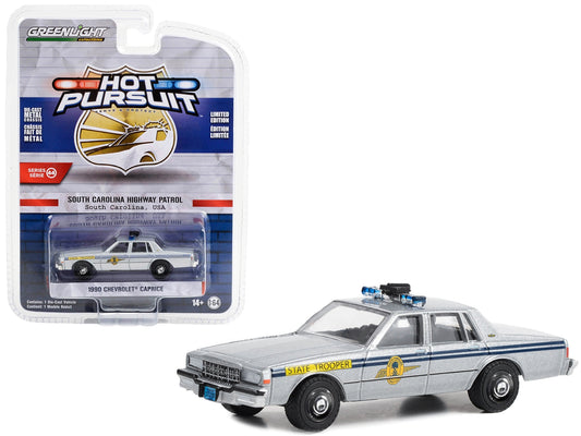 1990 Chevrolet Caprice Silver Metallic "South Carolina Highway Patrol" "Hot Pursuit" Series 44 1/64 Diecast Model Car by Greenlight