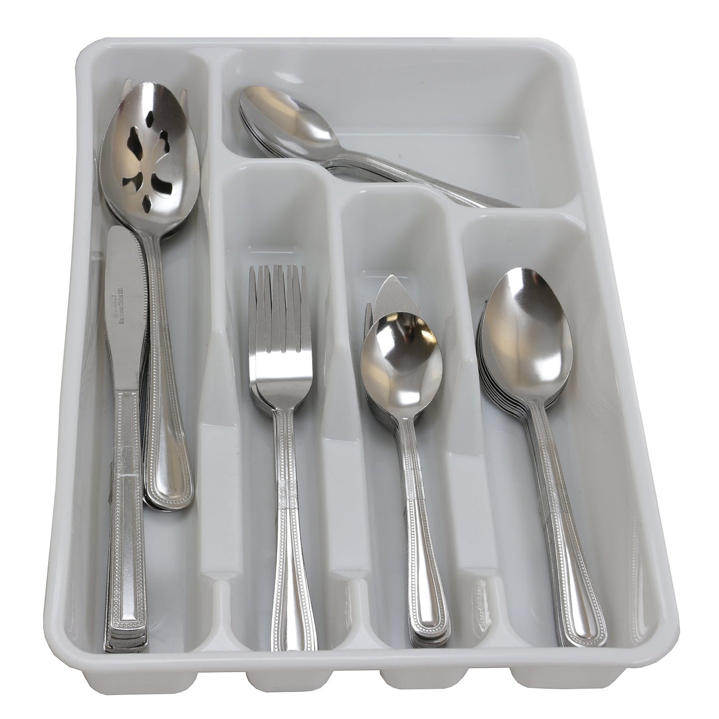 Gibson Home Basic Living Aston 45 Piece Flatware Set with Plastic Tray W2B