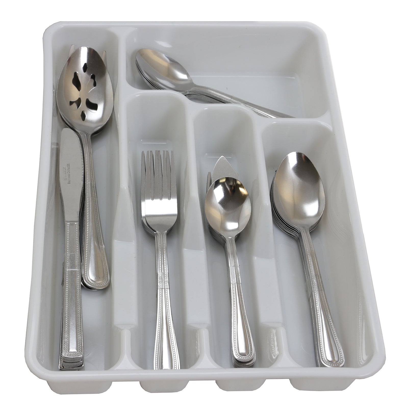 Gibson Home Basic Living Aston 45 Piece Flatware Set with Plastic Tray W2B