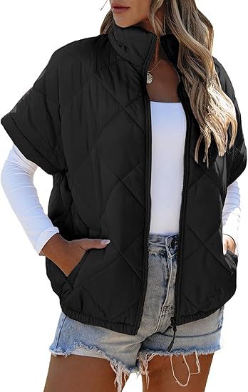 Casual Pocket Zipper Diamond Lattice Warm Jacket Accent Plus