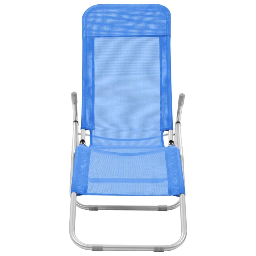 Folding Sun Loungers 2 pcs Textilene Blue W2B