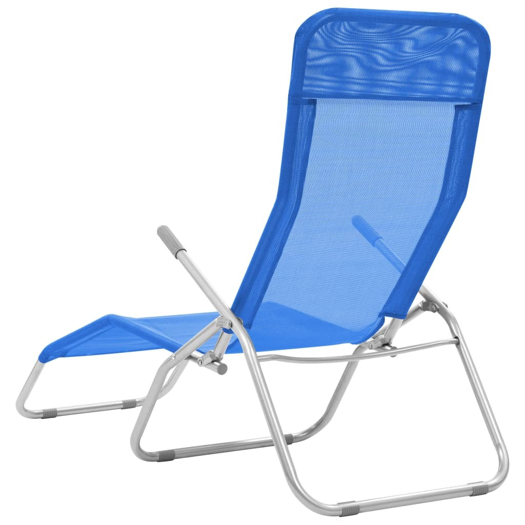 Folding Sun Loungers 2 pcs Textilene Blue W2B