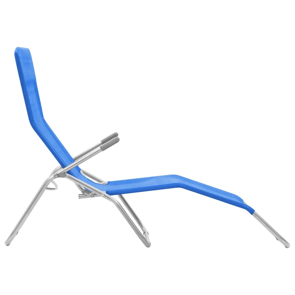 Folding Sun Loungers 2 pcs Textilene Blue W2B