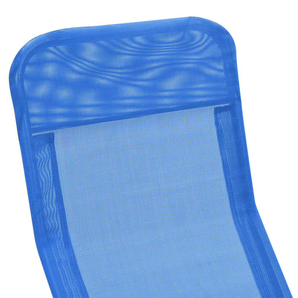 Folding Sun Loungers 2 pcs Textilene Blue W2B