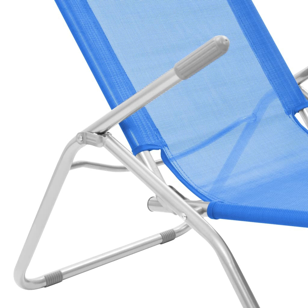 Folding Sun Loungers 2 pcs Textilene Blue W2B