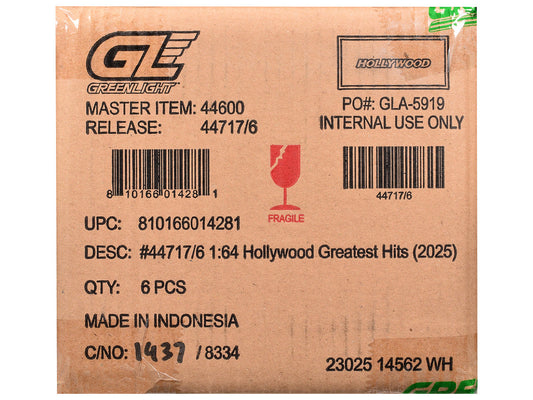 "Hollywood Greatest Hits" (2025) Set of 6 pieces 1/64 Diecast Model Cars by Greenlight-0