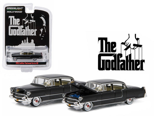 1955 Cadillac Fleetwood Series 60 Black "The Godfather" (1972) Movie "Hollywood Series" Release 14 1/64 Diecast Model Car by Greenlight Greenlight