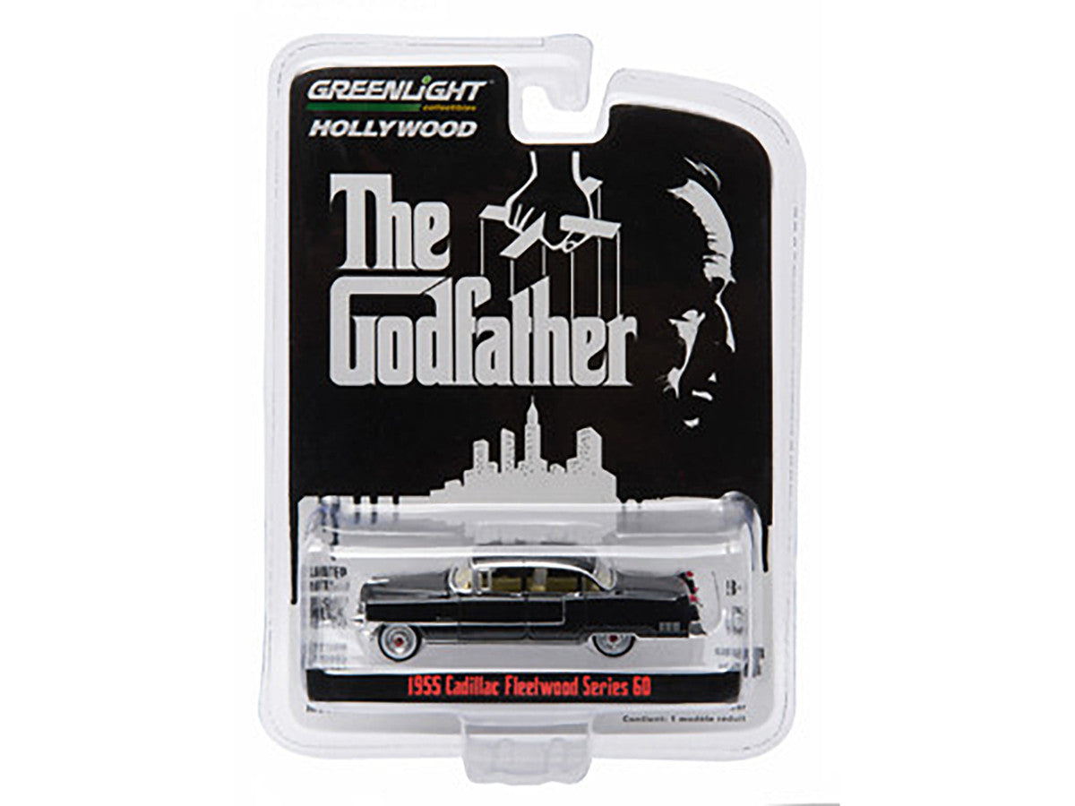 1955 Cadillac Fleetwood Series 60 Black "The Godfather" (1972) Movie "Hollywood Series" Release 14 1/64 Diecast Model Car by Greenlight Greenlight