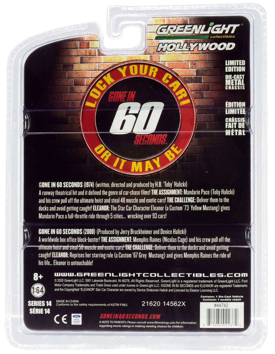1967 Ford Mustang Custom "Eleanor" "Gone in 60 Sixty Seconds" (2000) Movie 1/64 Diecast Car Model by Greenlight Greenlight