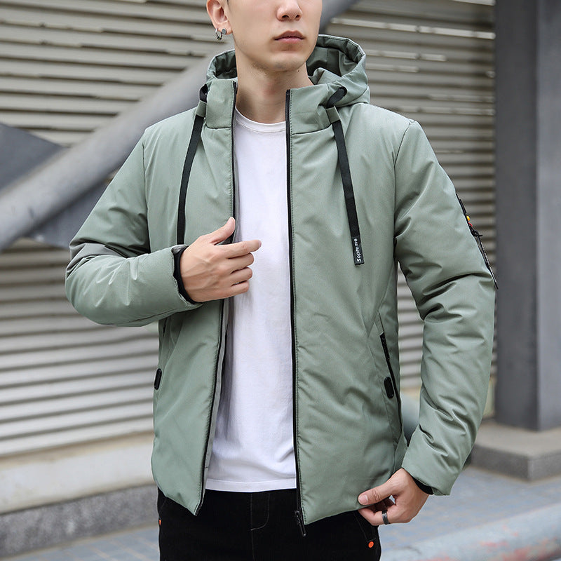 Men's Plus Size Cotton-padded Slim Hooded Coat Pi-Mart