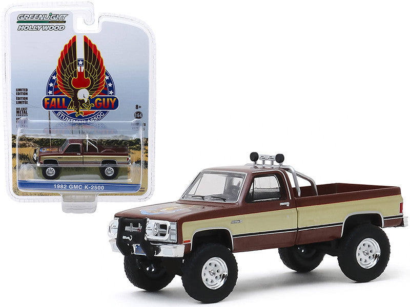 1982 GMC K-2500 Pickup Truck Brown Metallic with Gold Stripes "Fall Guy Stuntman Association" "The Fall Guy" (1981-1986) TV Series "Hollywood Series" Release 26 1/64 Diecast Model Car by Greenlight-0