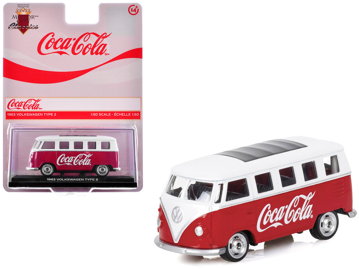1963 Volkswagen Type 2 Van "Coca-Cola" Red and White 1/50 Diecast Model by Motorcity Classics Motorcity Classics