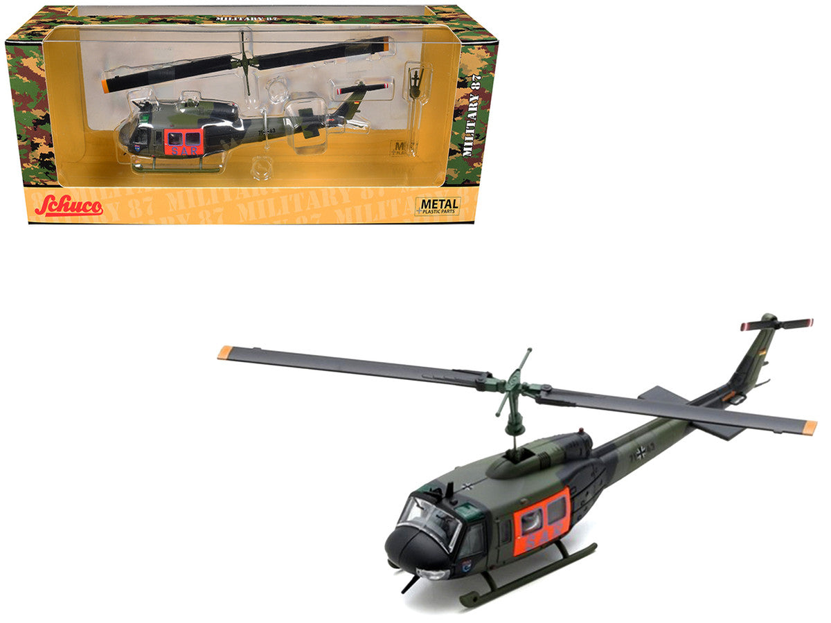 Bell UH 1D Helicopter "SAR - German Army" Green Camouflage 1/87 (HO) Scale Diecast Model Car by Schuco Schuco