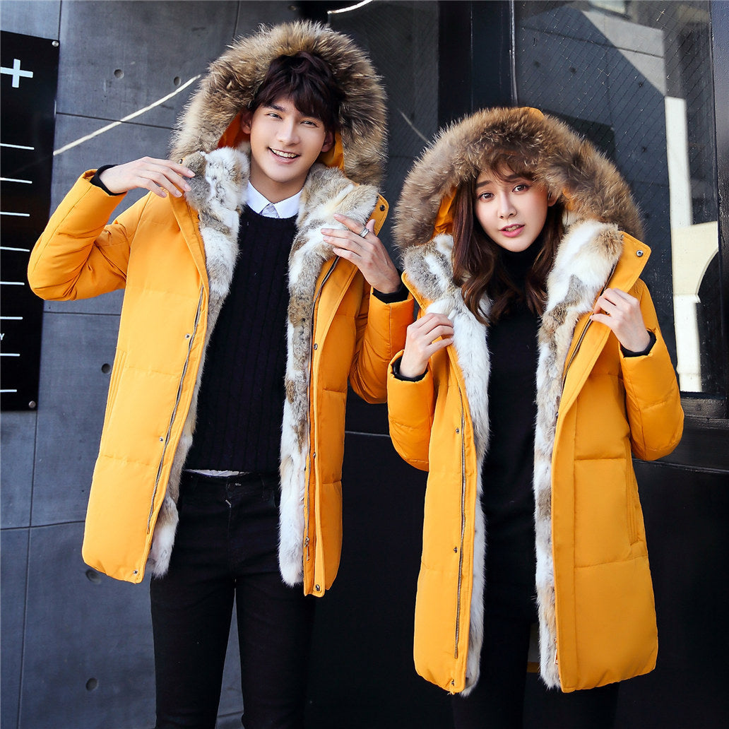 new down jacket men's long section Korean youth lovers men's winter large size coat thickening LadyShow.Store